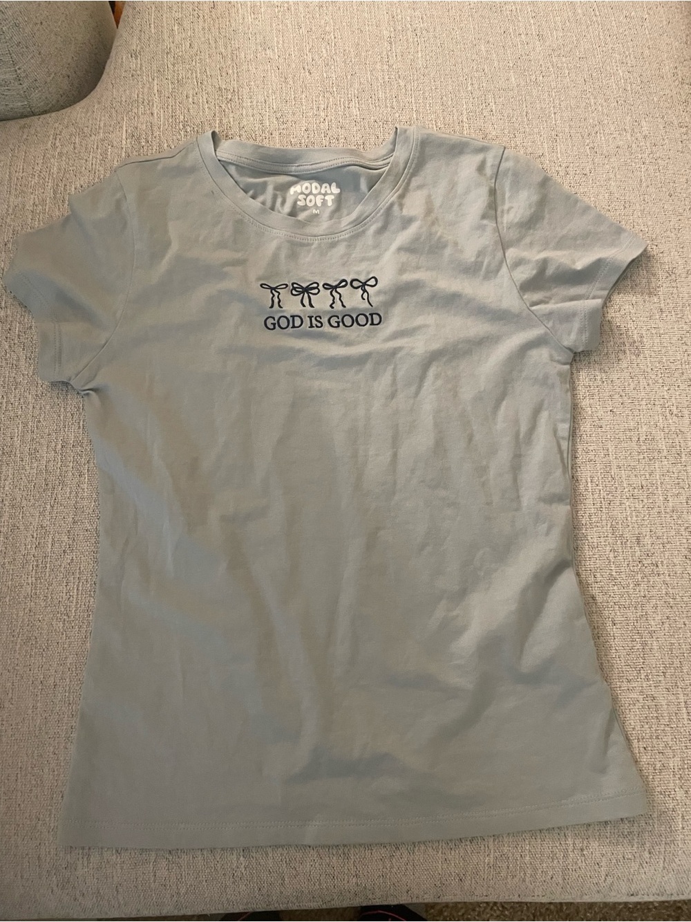 Women's 'God Is Good' Light Blue Tee